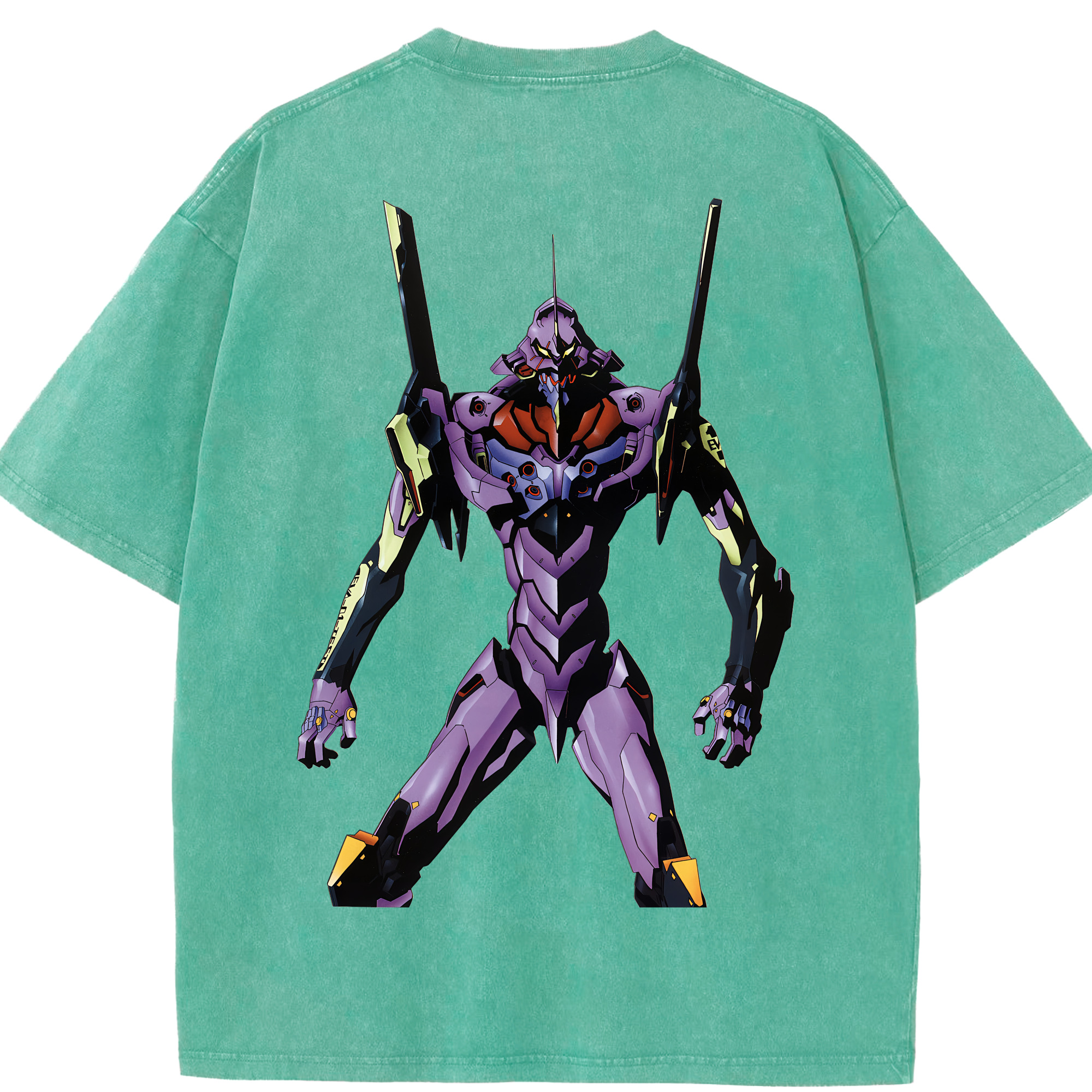 （画像用） EVA 新世紀エヴァンゲリオン 綿100% ヴィンテージ風 半袖Tシャツ（背面プリント）